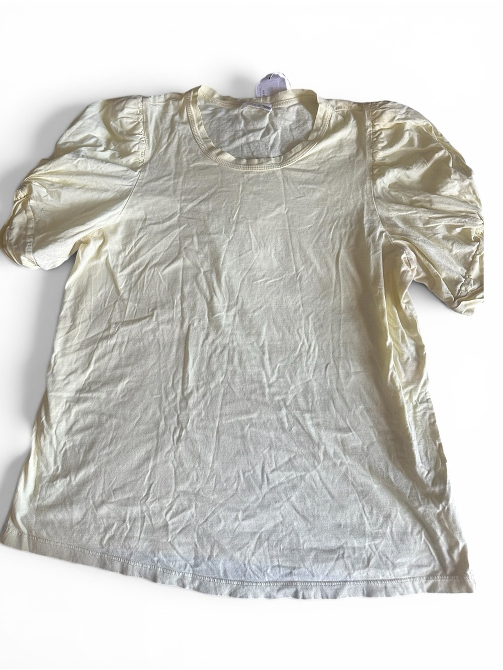 NWT A.L.C. Puff Sleeve Crewneck Tee - Butter Yellow L